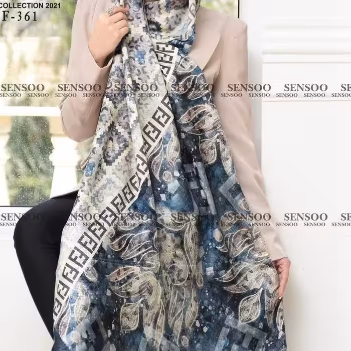 شال نخی قواره بزرگ مناسب استفاده در چهار فصل 
تک رنگ