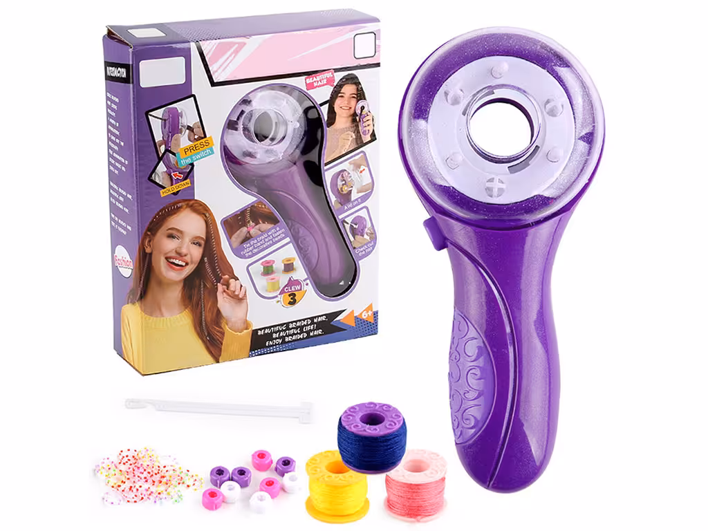 ست دستگاه بافت مو با نخ های رنگی اسباب بازی