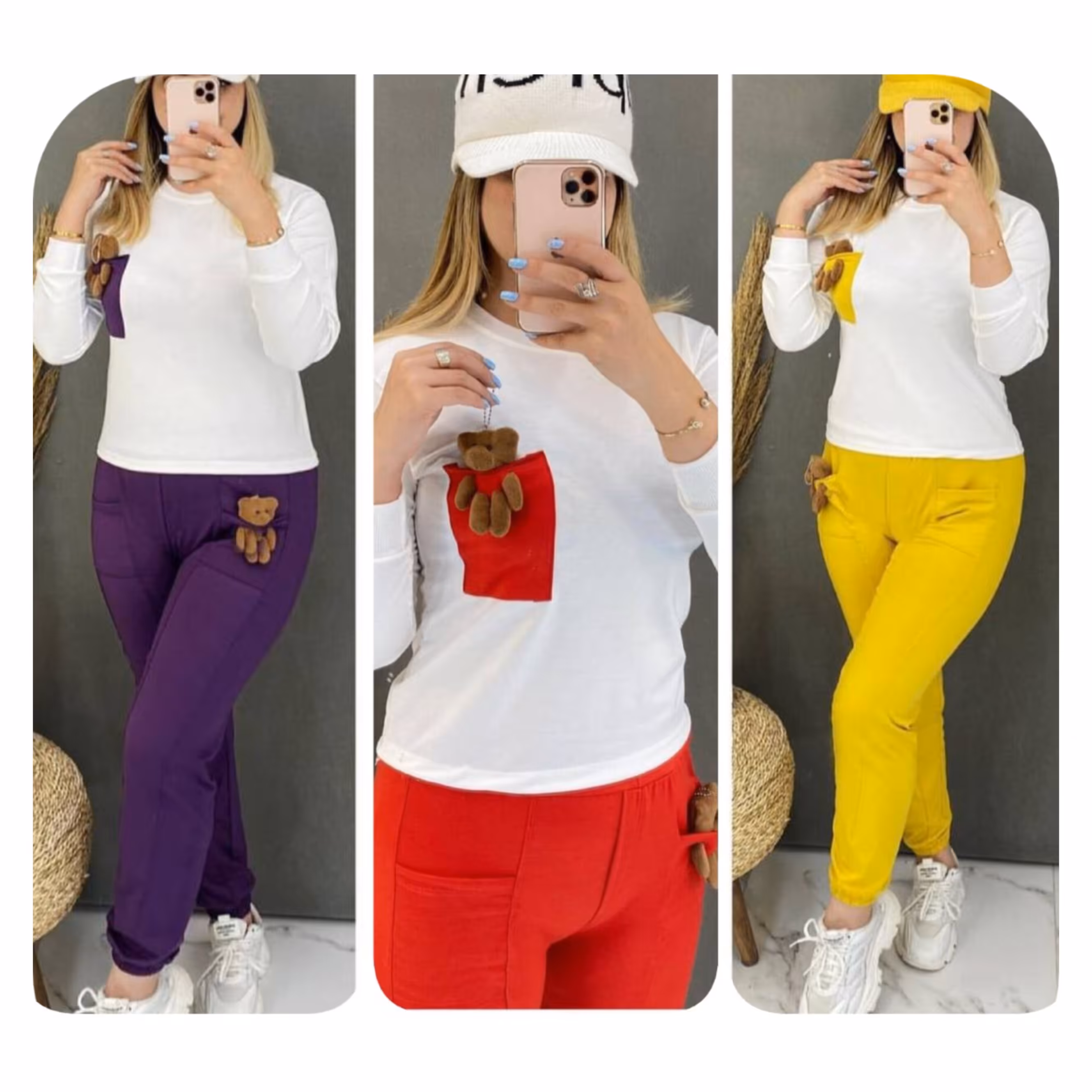 ست بلوز و شلوار عروسکی جنس نخ پنبه لاکرا فری سایز 36تا 44 در رنگ بندی جذاب(ارسال رایگان) 