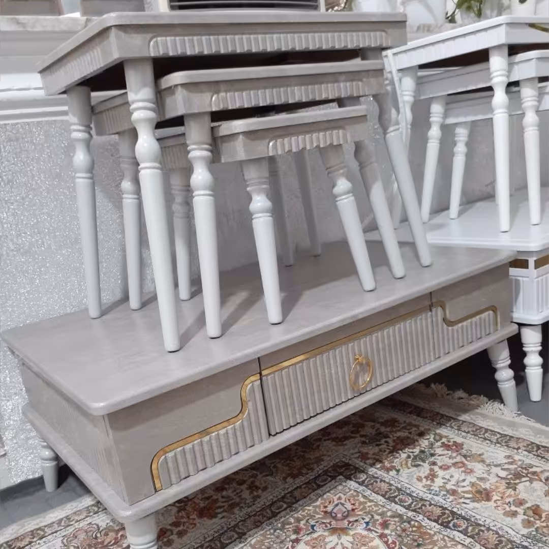 میز جلو مبلی  کشو دار  و عسلی 4 تکه (پس کرایه)