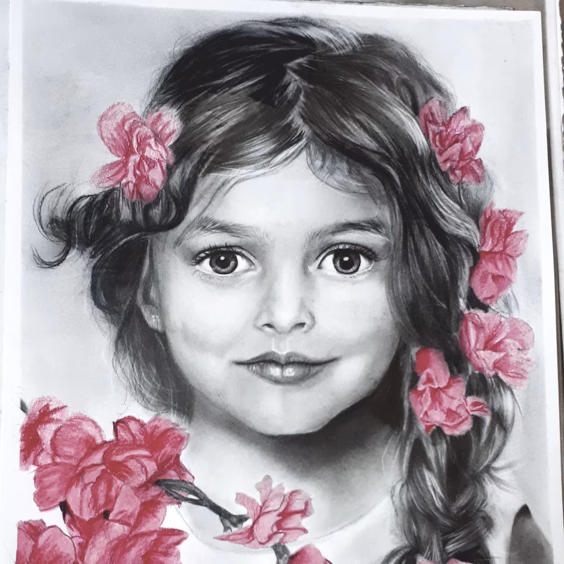 طراحی چهره سیاهقلم تلفیقی سایز a3