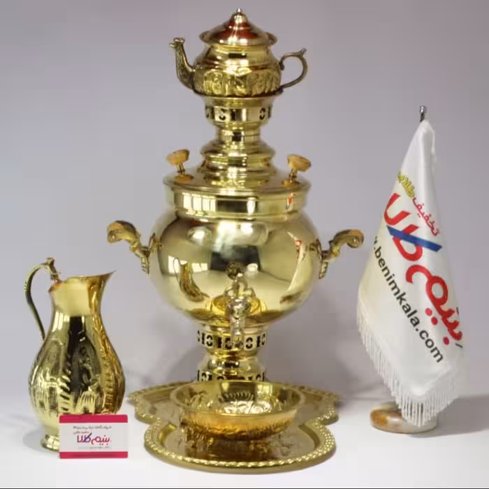 سماور برنجی 6 لیتری با سرویس 