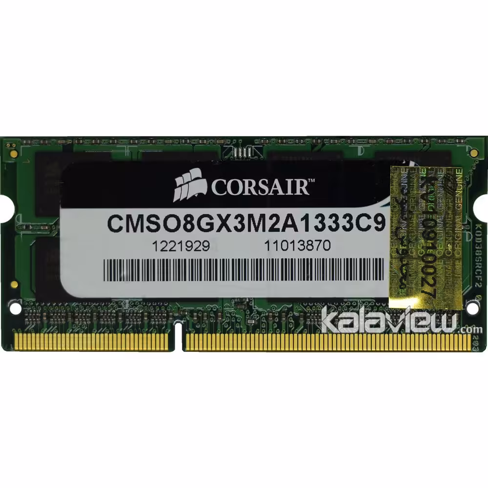 رم لپ تاپ کورسیر 4GB مدل DDR3 باس 1333MHZ-10600 چین CMSO8GX3M2A1333C9 تایمینگ CL9