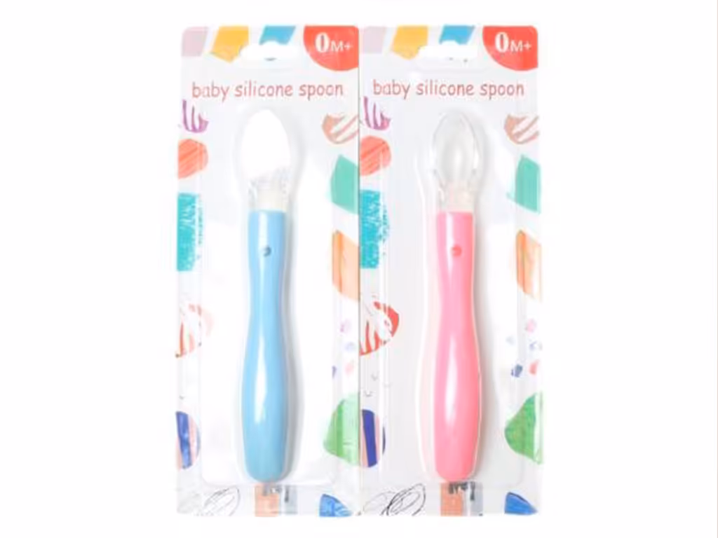 قاشق  سیلیکونی دسته رنگی