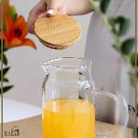 پارچ پیرکس در بامبو لبه دار