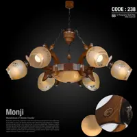 لوستر  6 شعله چوبی منجی مدل الینا