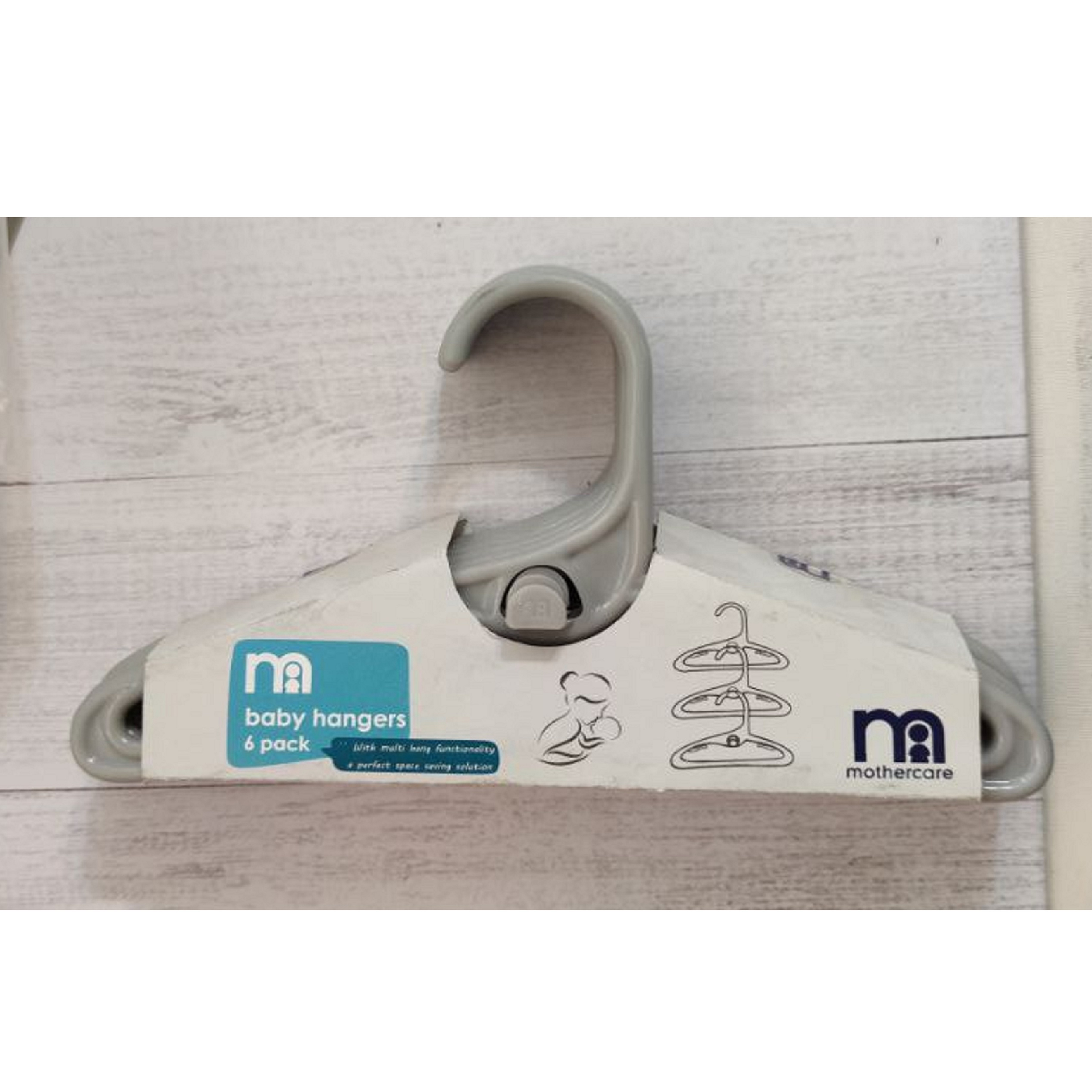 چوب لباسی نوزاد مادرکر مدل M86611 بسته 6 عددی رنگ طوسی