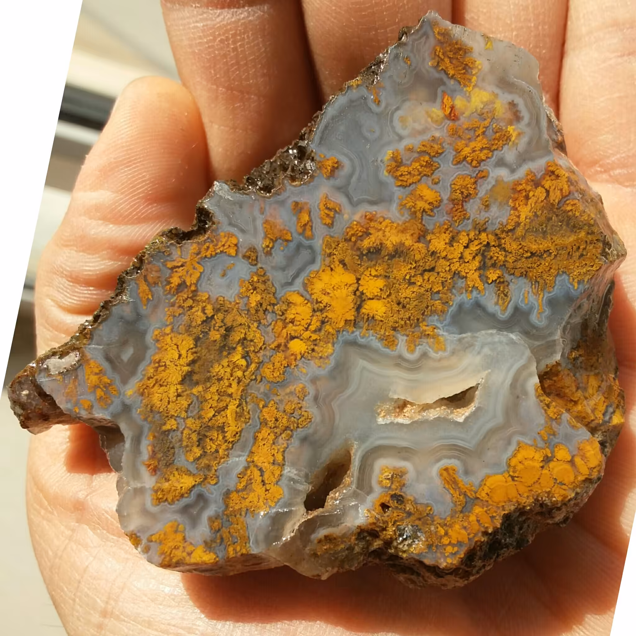 اسلایس سنگ راف عقیق منظره پاییزی دیدنی کاملا طبیعی شاهکار خلقت محشر فوق العاده