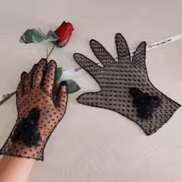 دستکش توری مجلسی ، دستکش توری مشکی ، دستکش مجلسی ، دستکش عروس