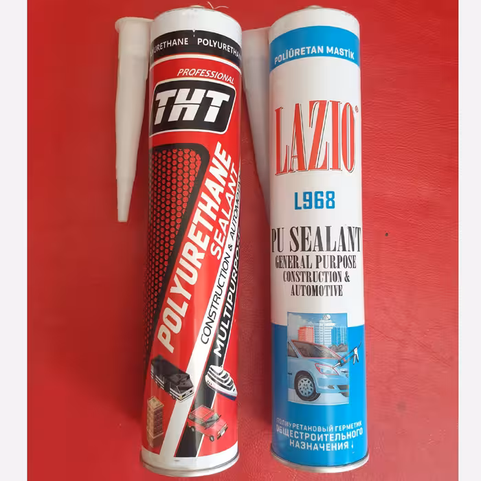 چسب درزگیر  و درزبند پلی یورتان لاستیکی سفید polyseal 7700 pu پمپی 280 میلی لیتری