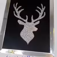 تابلو اینه کاری طرح گوزن دستساز،تابلو آینه کاری و دکوراتیو یکتا