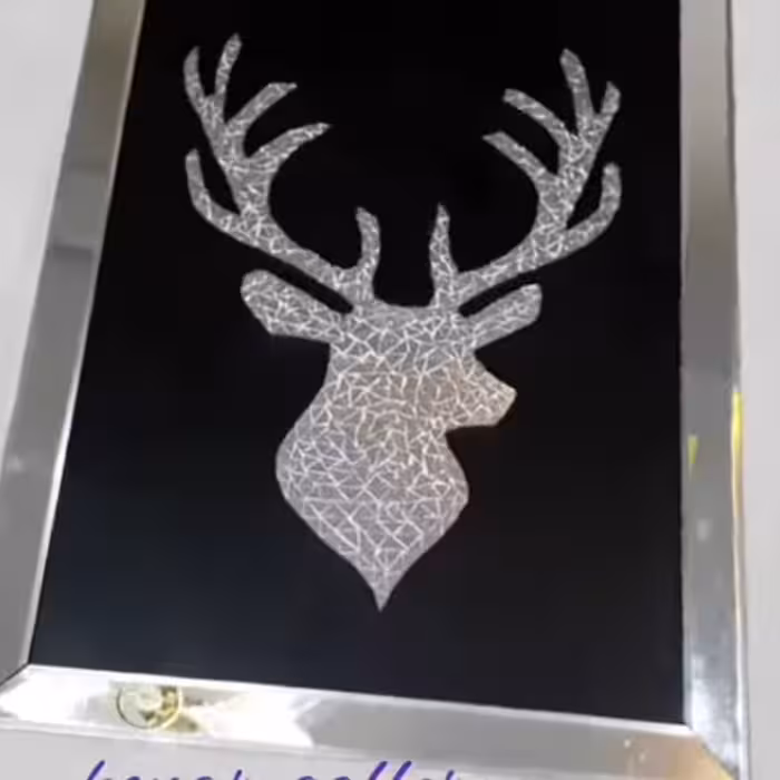 تابلو اینه کاری طرح گوزن دستساز،تابلو آینه کاری و دکوراتیو یکتا