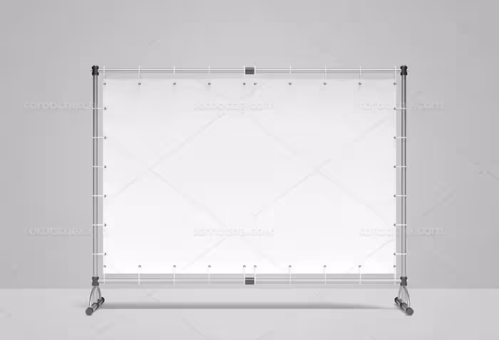 موکاپ بنر از زاویه رو برو | گرافیک با طعم تربچه