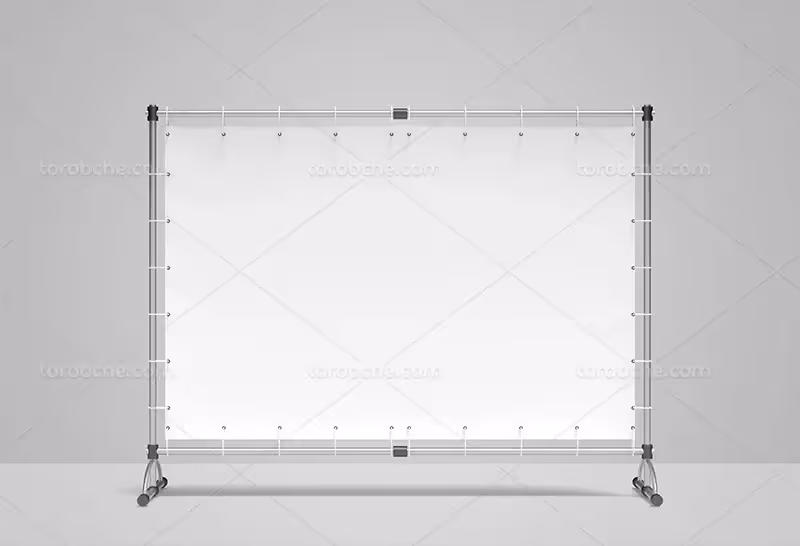 موکاپ بنر از زاویه رو برو | گرافیک با طعم تربچه