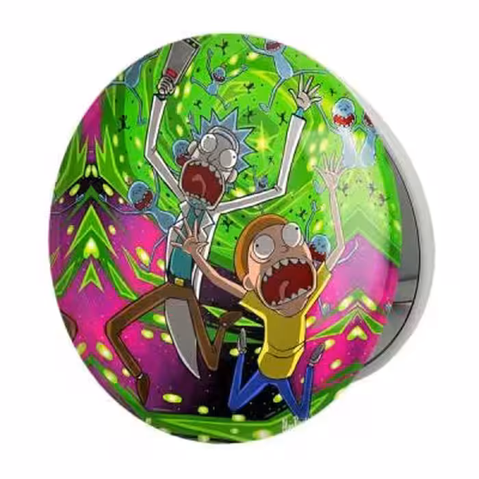 آینه جیبی خندالو طرح ریک و مورتی Rick and Morty مدل تاشو کد 3217