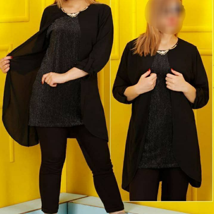شومیز تونیکی دوتیکه مشکی