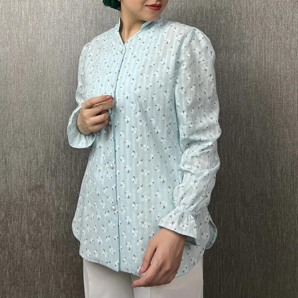 شومیز گل چرمی