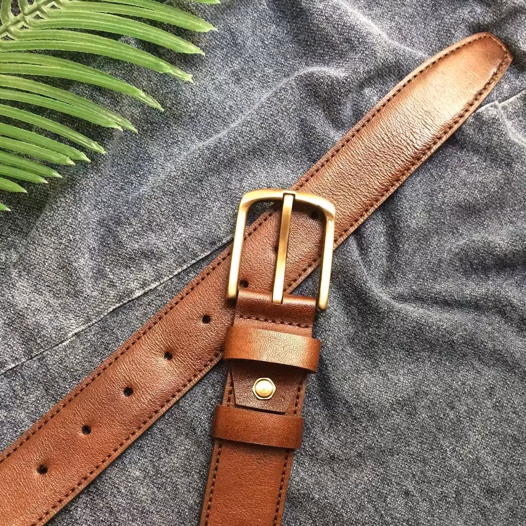 کمربند چرم گاوی دست دوز  با رنگ دلخواه