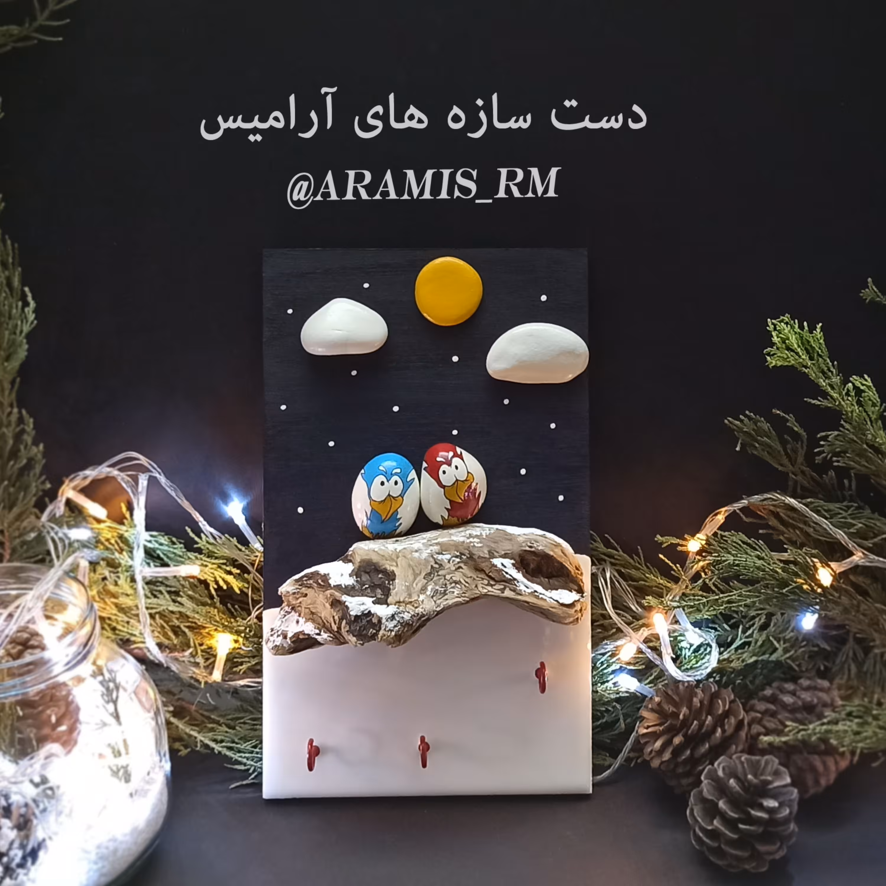 جاکلیدی دیواری پرنده برفی