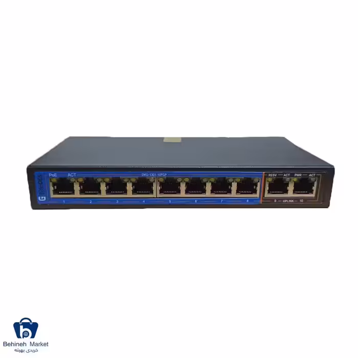 سوییچ 10 پورت PoE ایزی‌گیگز مدل EG-SWU-1301-10FGP