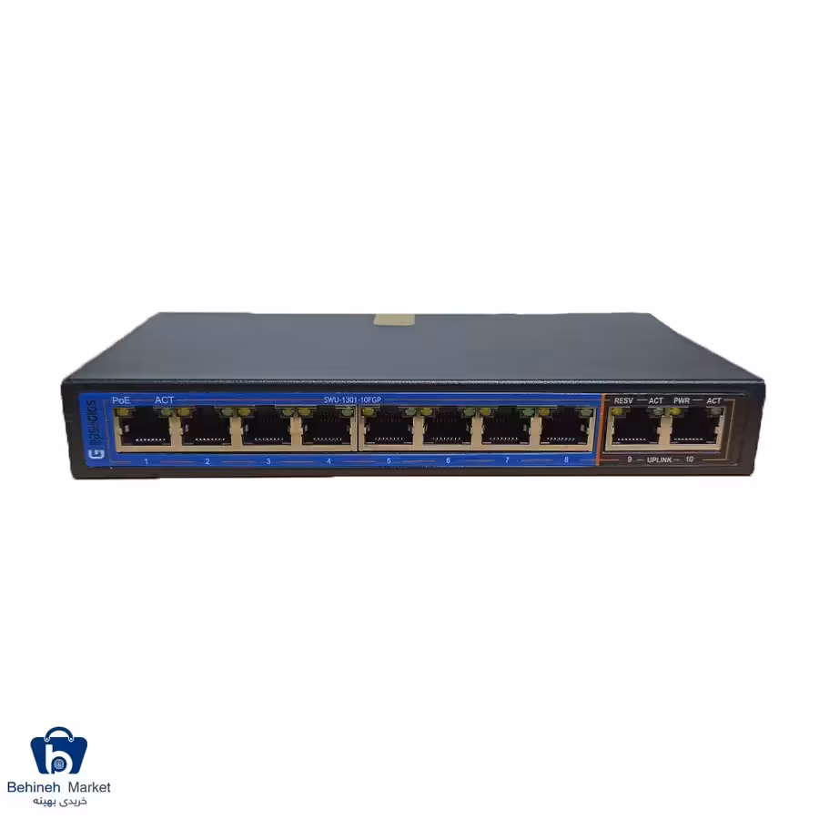 سوییچ 10 پورت PoE ایزی‌گیگز مدل EG-SWU-1301-10FGP