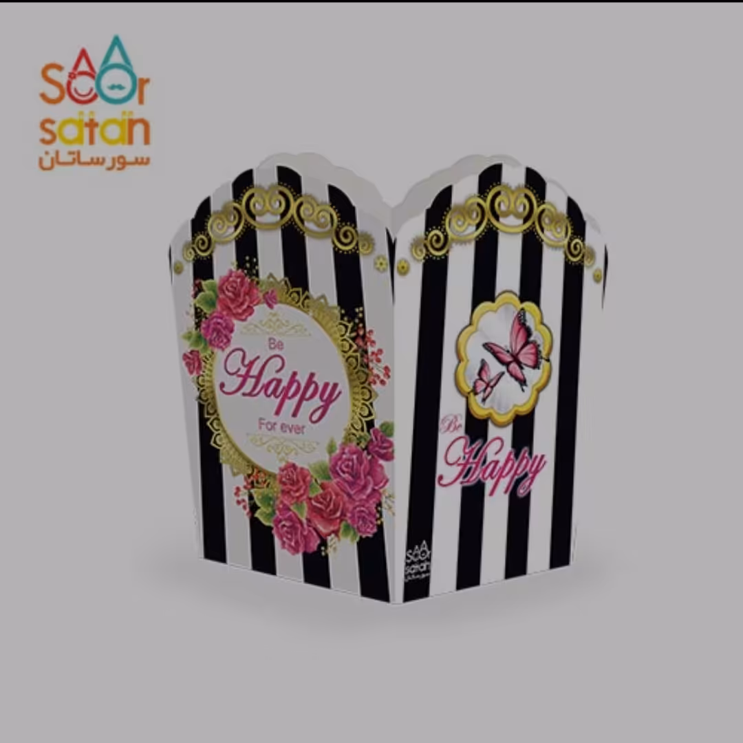 ظرف پاپکرن تم گل رز 10عددی 