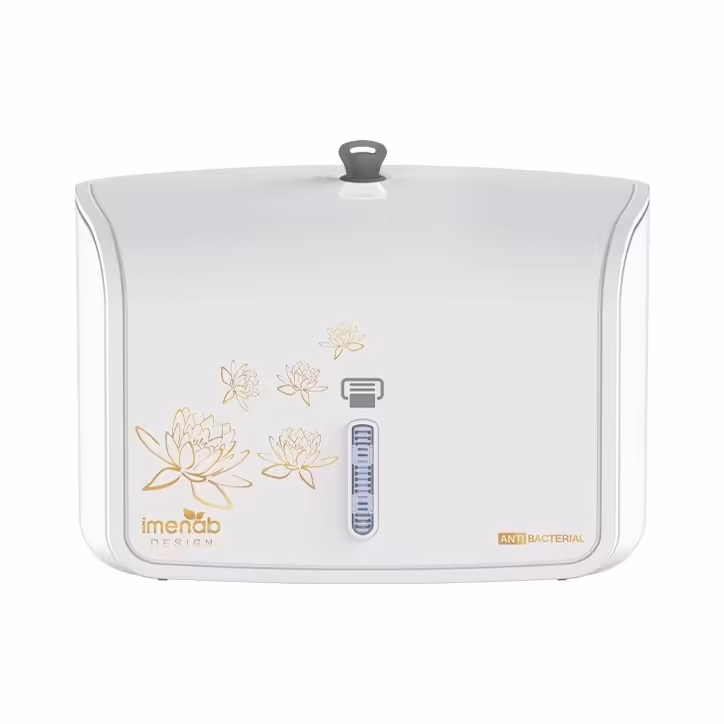 جا دستمال ایمن آب مدل ورونا سفید طرح نیلوفر طلایی