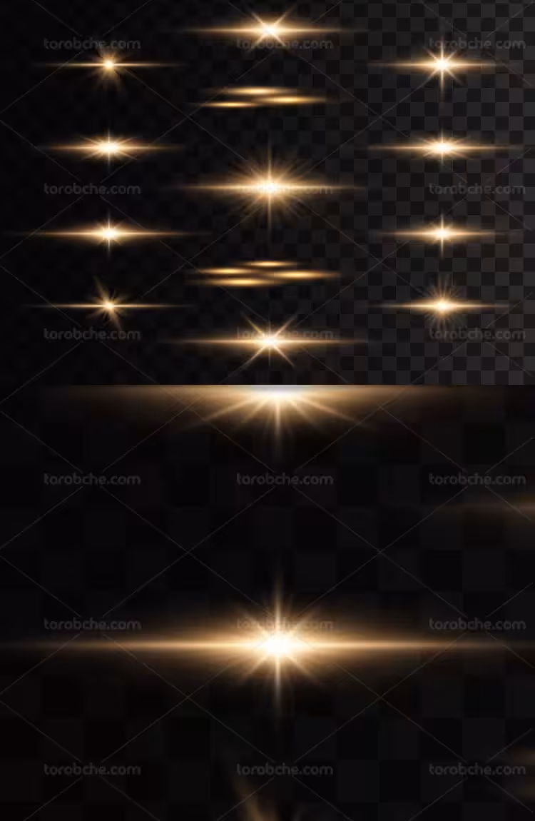 وکتور افکت نور طلایی باکیفیت | گرافیک با طعم تربچه