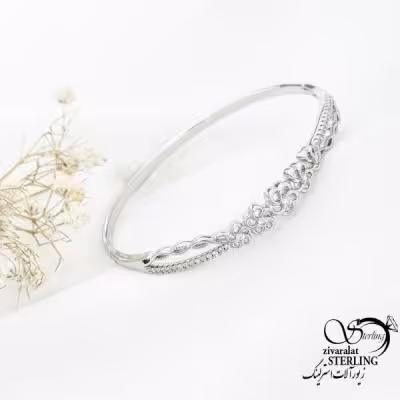 دستبند النگویی سفید مارک ژوپینگ کد 17653