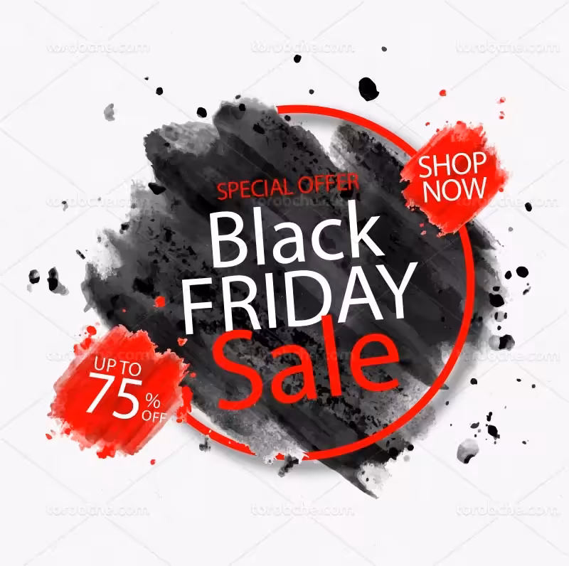 وکتور بنر فروش رنگی جمعه سیاه | گرافیک با طعم تربچه