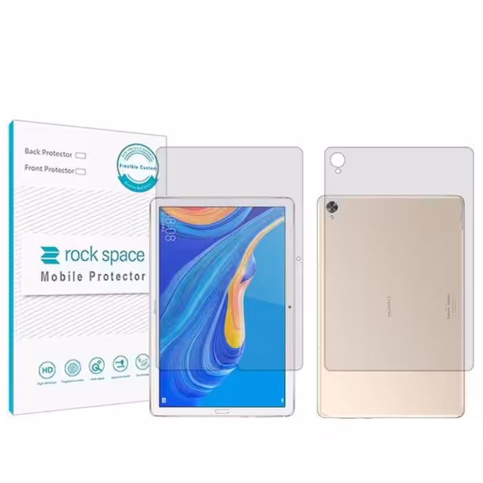 گلس صفحه نمایش و پشت تبلت هوآوی MediaPad M6 10.8 مدل نانو هیدروژل شفاف برند راک اسپیس کد LL