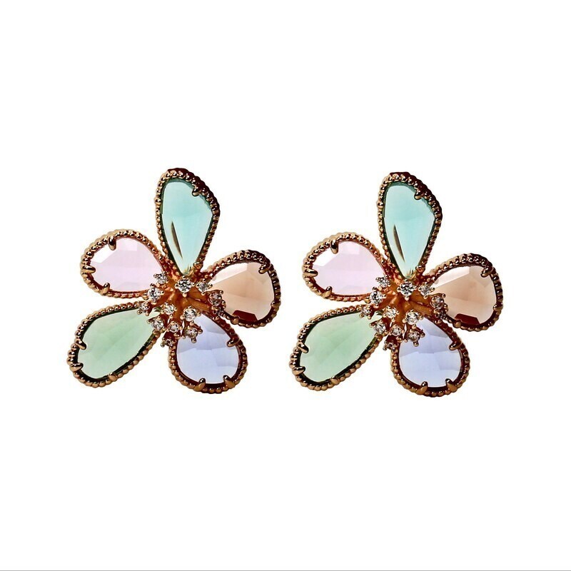 گوشواره سنگی  طرح گل کد 1020022