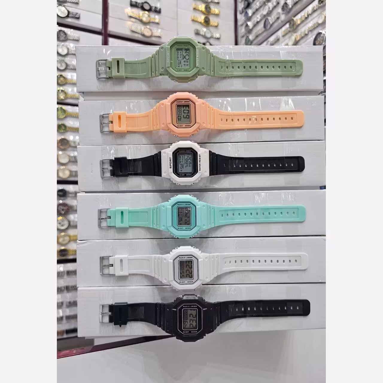 ساعت مچی دخترانه دیجیتال ضداب اسپرت دارای رنگبندی جذاب Sport watch