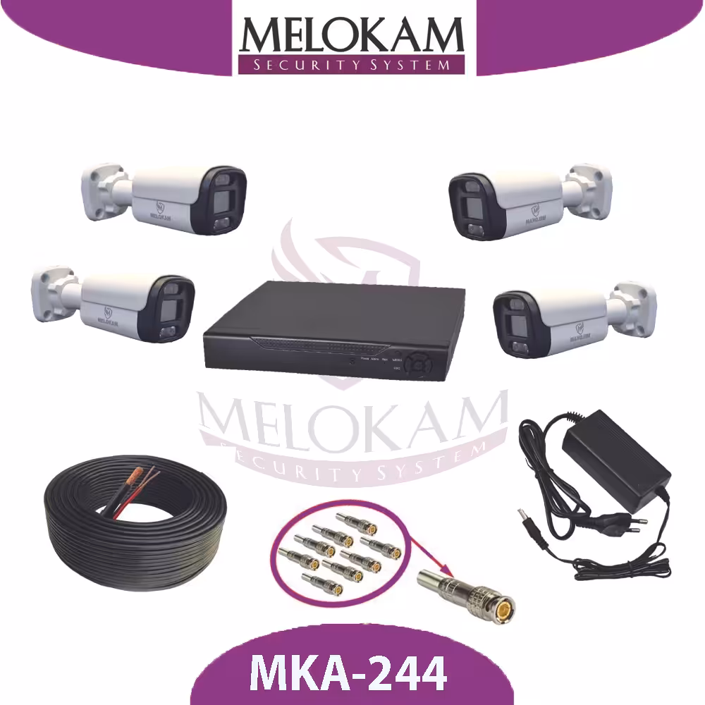 پک آماده 4 عددی دوربین مداربسته ملوکام MKA-244 | گاردریل