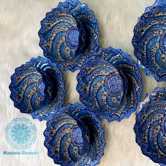 سرویس کاسه و بشقاب هفت سین میناکاری شده