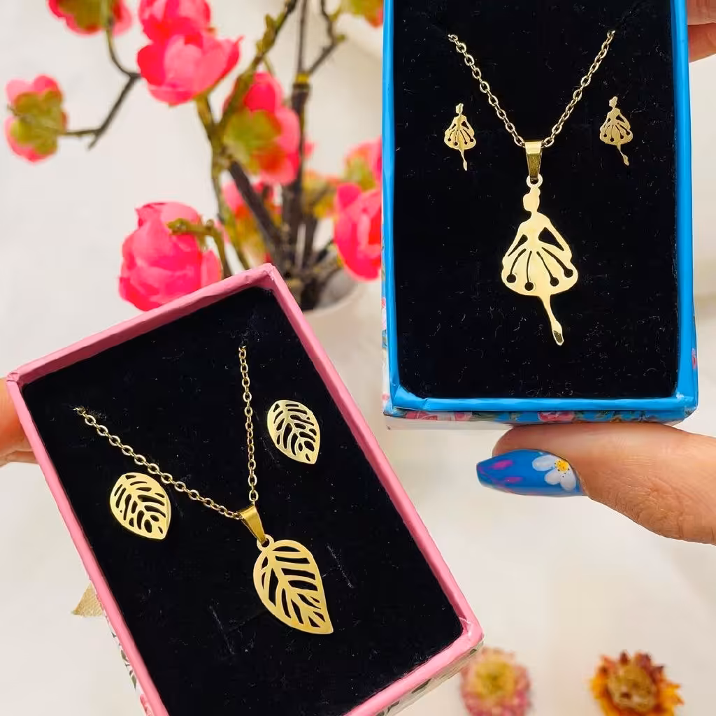 نیم ست برگ و بالرین استیل زنانه دخترانه