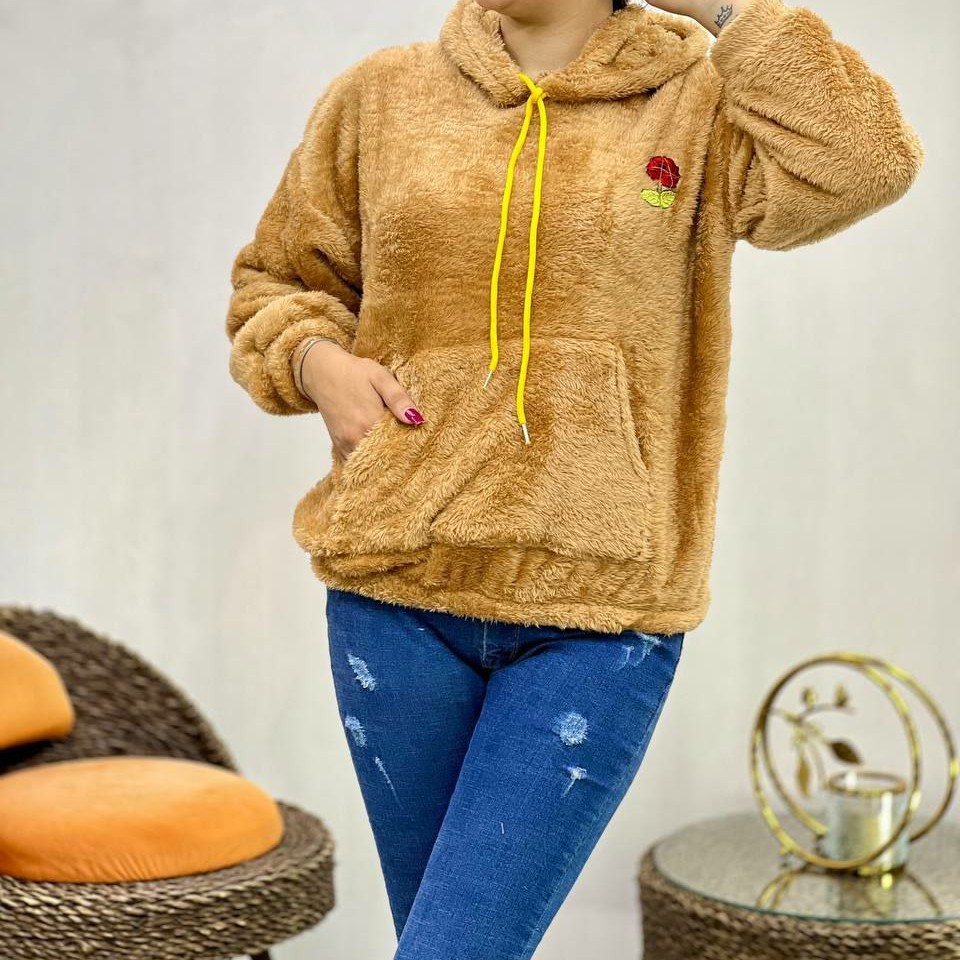 هودی تدی زنانه و دخترانه مدل گل رز
