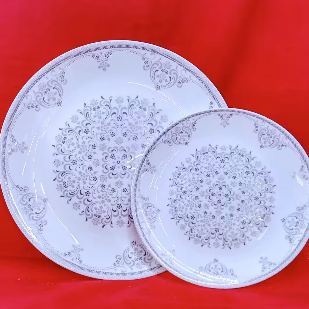 سرویس 26 پارچه گرد  صدف طوسی مقصود درجه یک 