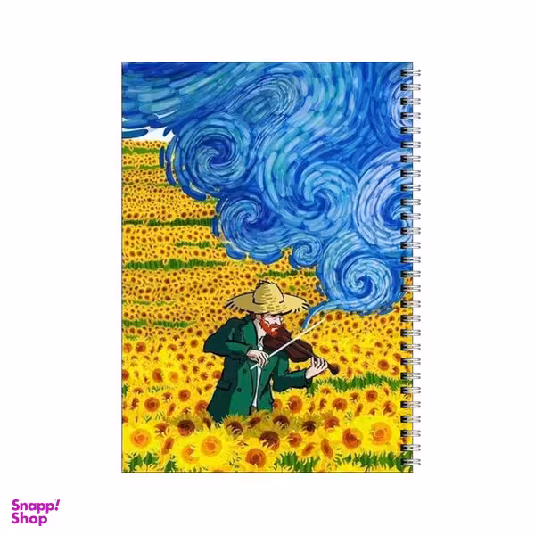 دفتر مشق 80 برگ بامبیلیپ طرح ونگوگ در دشت آفتابگردان کد 6146775