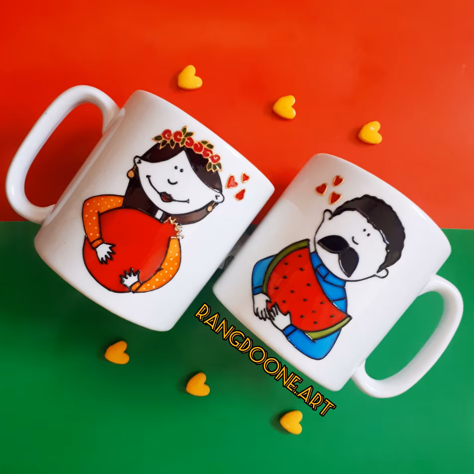 ست لیوان ماگ ویترای طرح زوج یلدا 