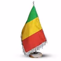 پرچم رومیزی کشور مالی ریشه زرد با پایه سنگی افراتوس 