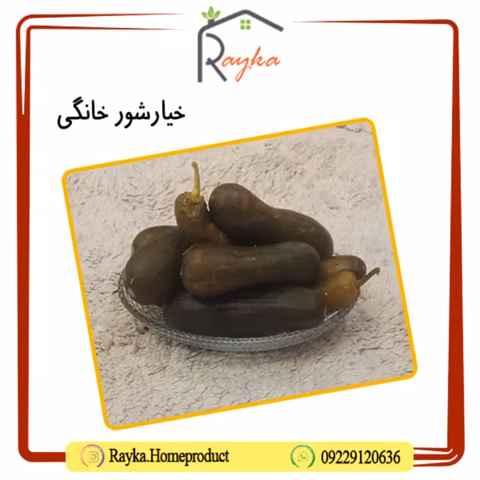 خیارشور خانگی رایکا - کاملاً معطر و خوش طعم (بسته بندی 500 گرمی)