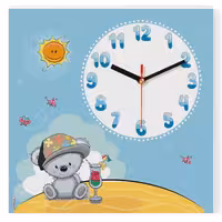 ساعت دیواری کودک MOMMY طرح خرس و خورشید کد 2518