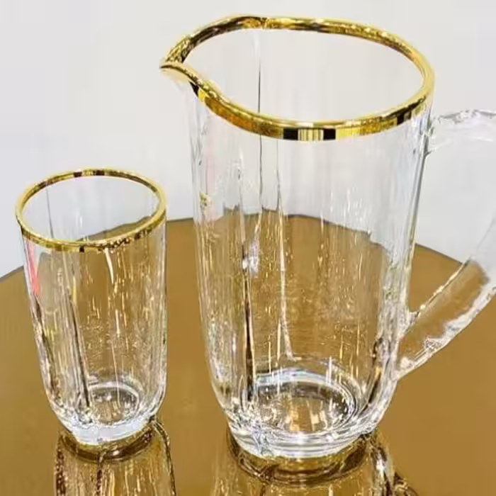 پارچ لیوان سلتیک لب طلا