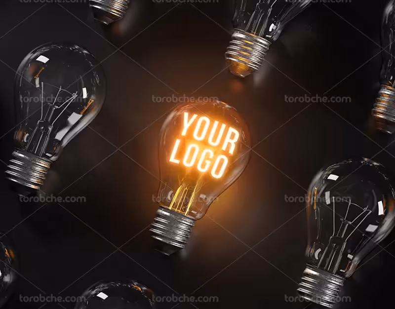 موکاپ لوگو روی لامپ | گرافیک با طعم تربچه