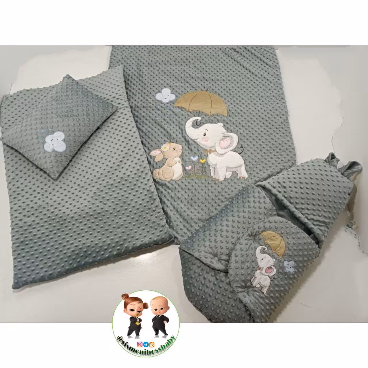 سرویس خواب چهار تیکه مخمل حبابی با کیفیت- فیل و خرگوش