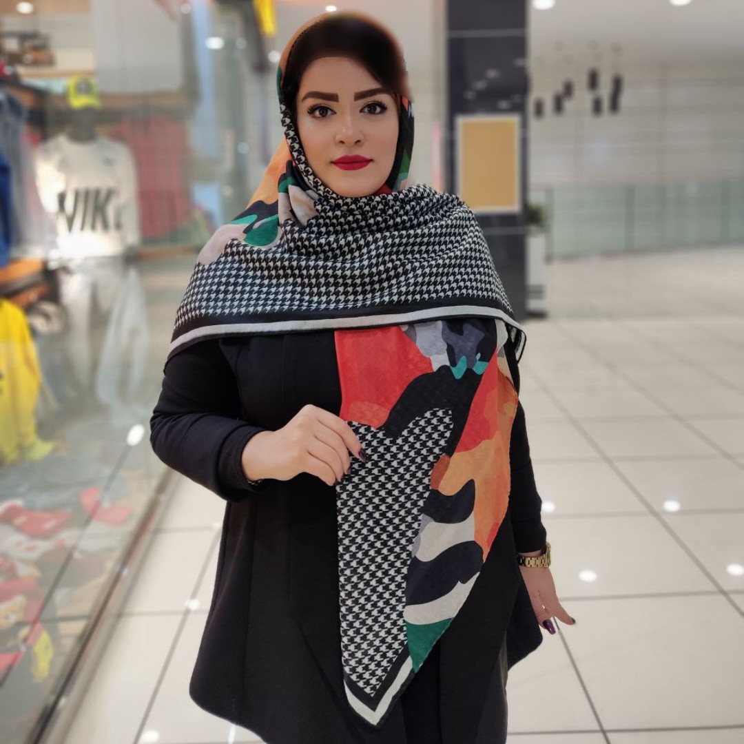 روسری سوپرنخ گارزا قواره 135 طرح پروانه پیچازی ارسال رایگان