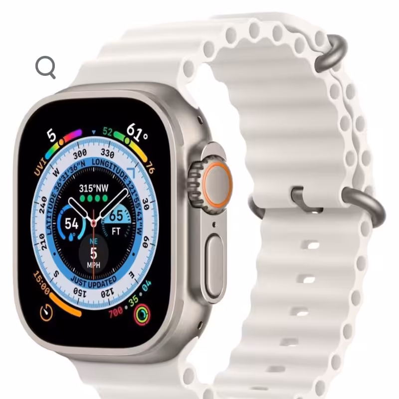 ساعت هوشمند t800 ultra سفیدکیفیت درجه 1(تمام صفحه،شارژ وایرلسی)