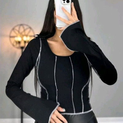 کراپمجلسی آستین چاکدار رگه دوزی