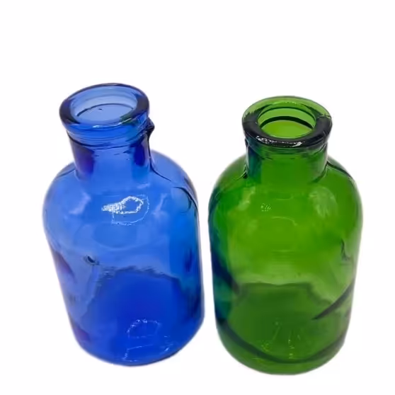 بطری شیشه ای مدل رنگی مجموعه6عددی سبز وآبی 